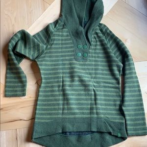 Mountain Hardwear Green Striped Wool Tunic Sweater